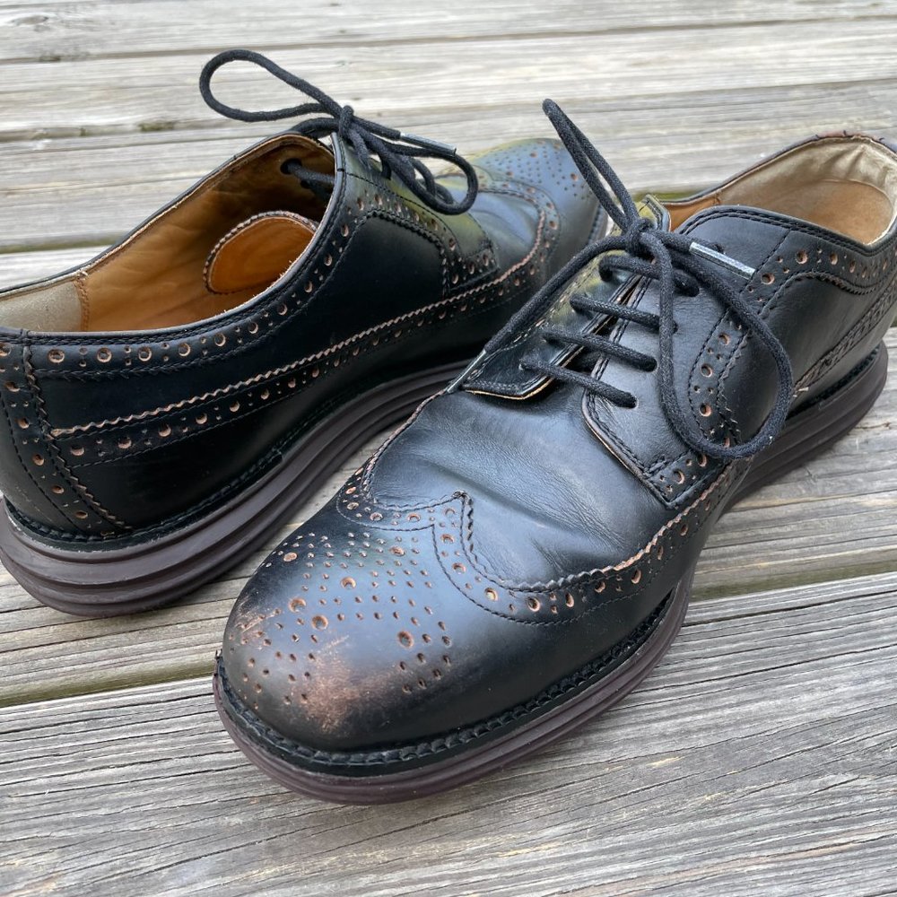 Cole Haan Men Shoes Lace Up Oxford Dress Shoes Bla